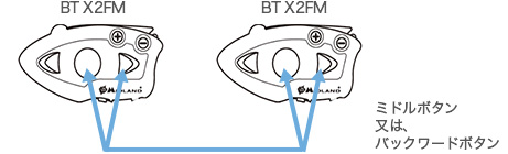 BT X2 FMとBT X2 FMの接続